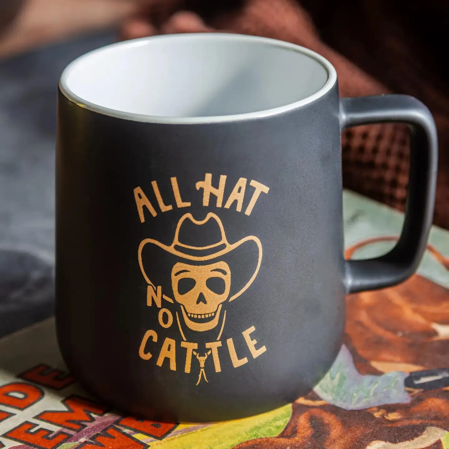 All Hat No Cattle Western Ceramic Mug