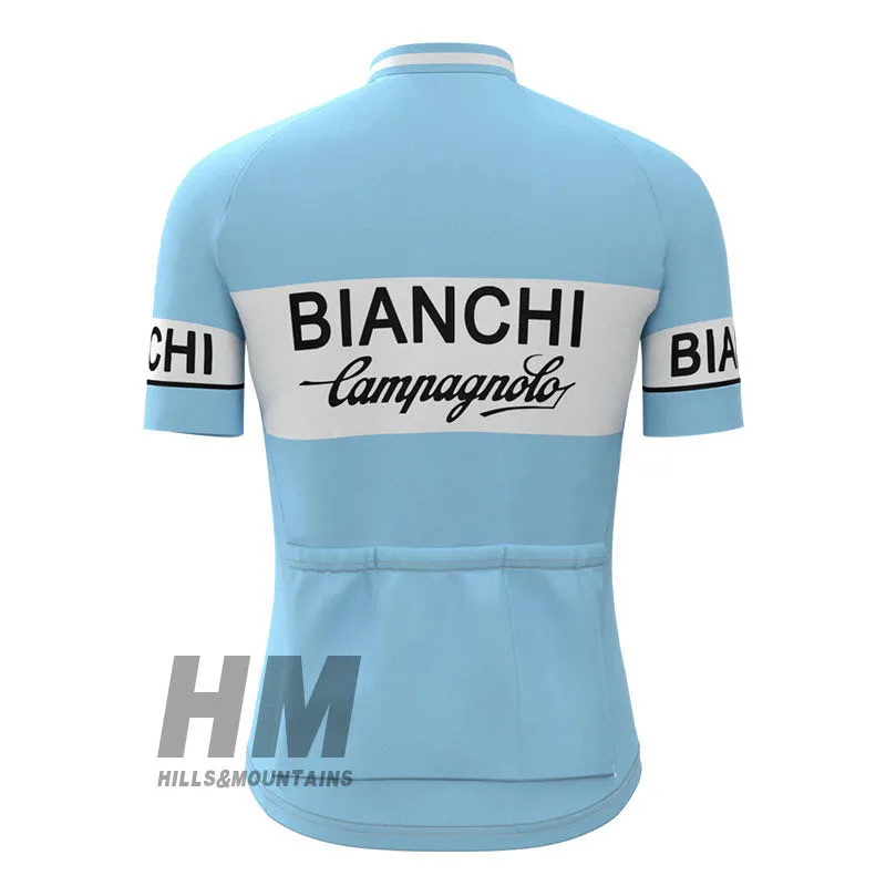 Retro Bianchi Campa Short Sleeve Jersey in Blue