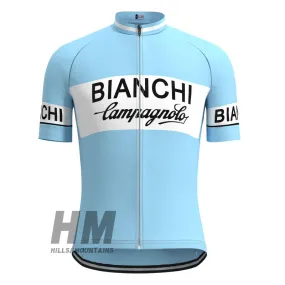 Retro Bianchi Campa Short Sleeve Jersey in Blue