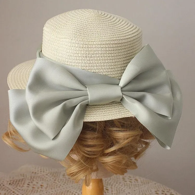 Big Bow Decorated Straw Hat