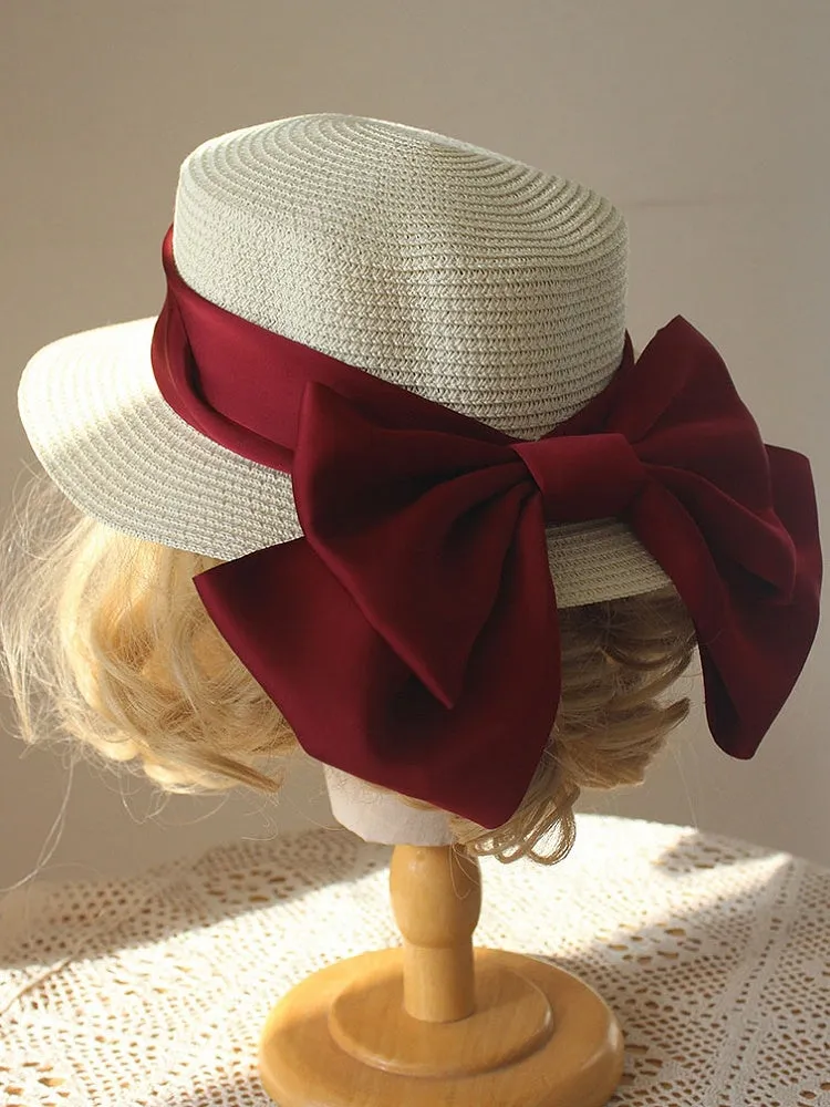Big Bow Decorated Straw Hat
