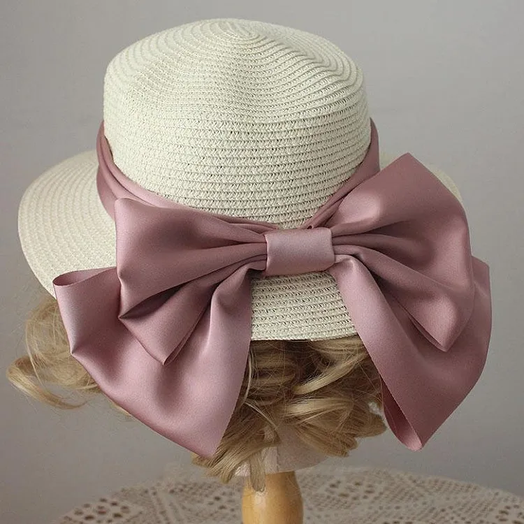 Big Bow Decorated Straw Hat
