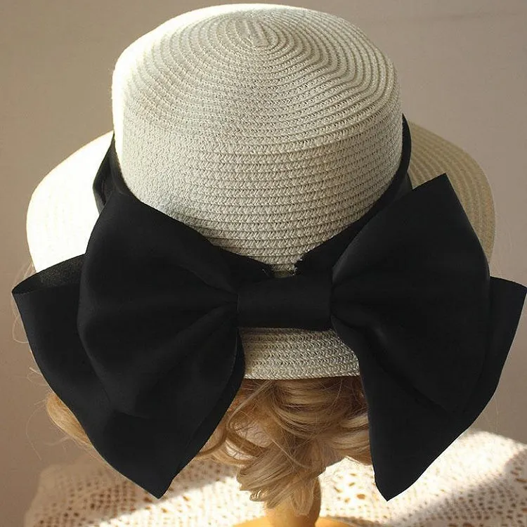 Big Bow Decorated Straw Hat
