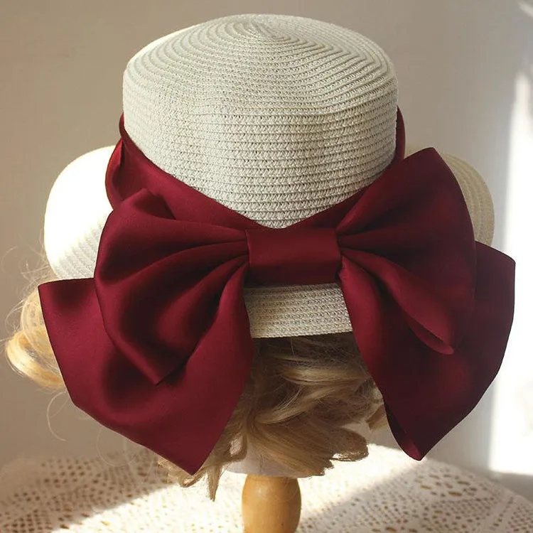 Big Bow Decorated Straw Hat
