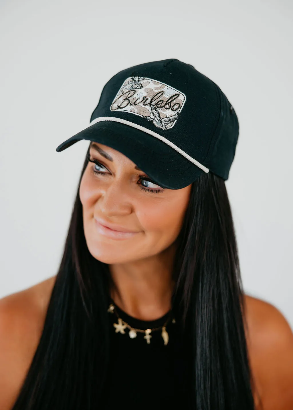 Black Camo Patch Cap