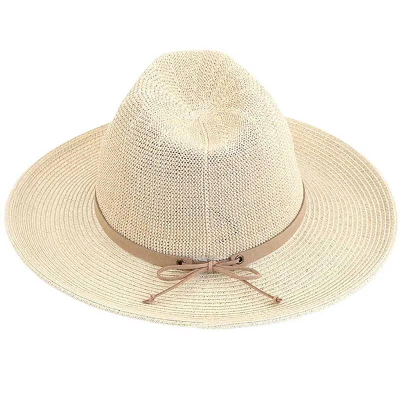 C.C Suede Lace Trim Band Panama Hat