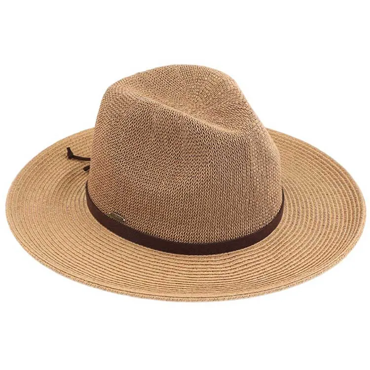 C.C Suede Lace Trim Band Panama Hat