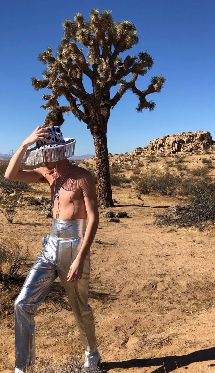 Cow Print Chandelier Cowboy Hat