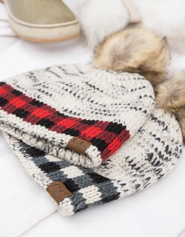 Cozy Warm Comfy CC Buffalo Pom Beanie Hat