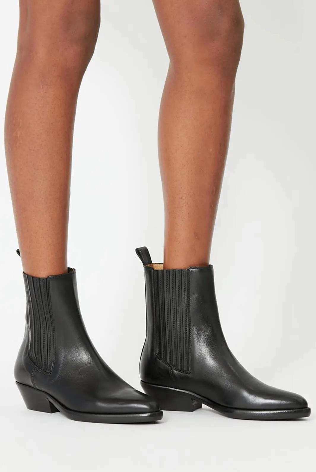 DELENA LEATHER COWBOY BOOTS