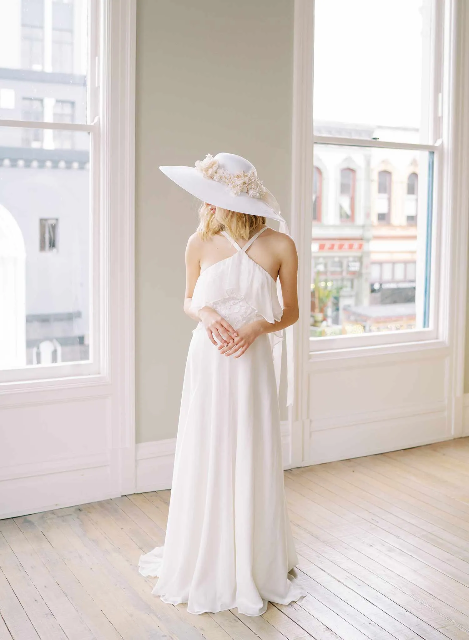 Floral bouquet bridal hat - Style #2457