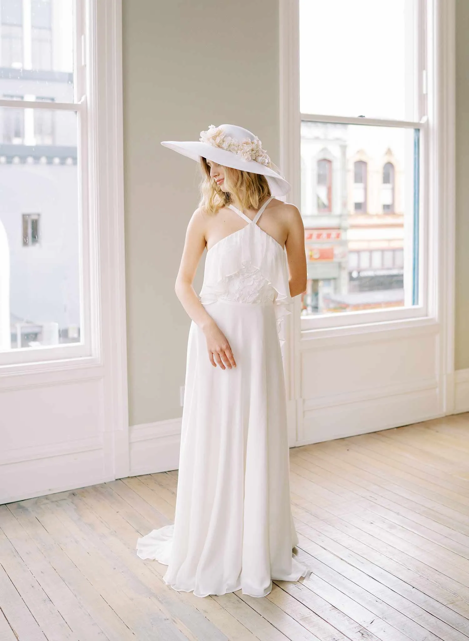 Floral bouquet bridal hat - Style #2457