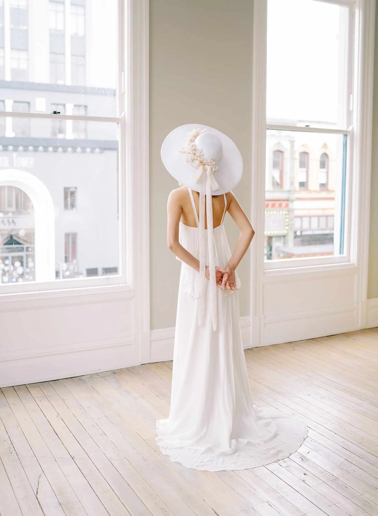 Floral bouquet bridal hat - Style #2457