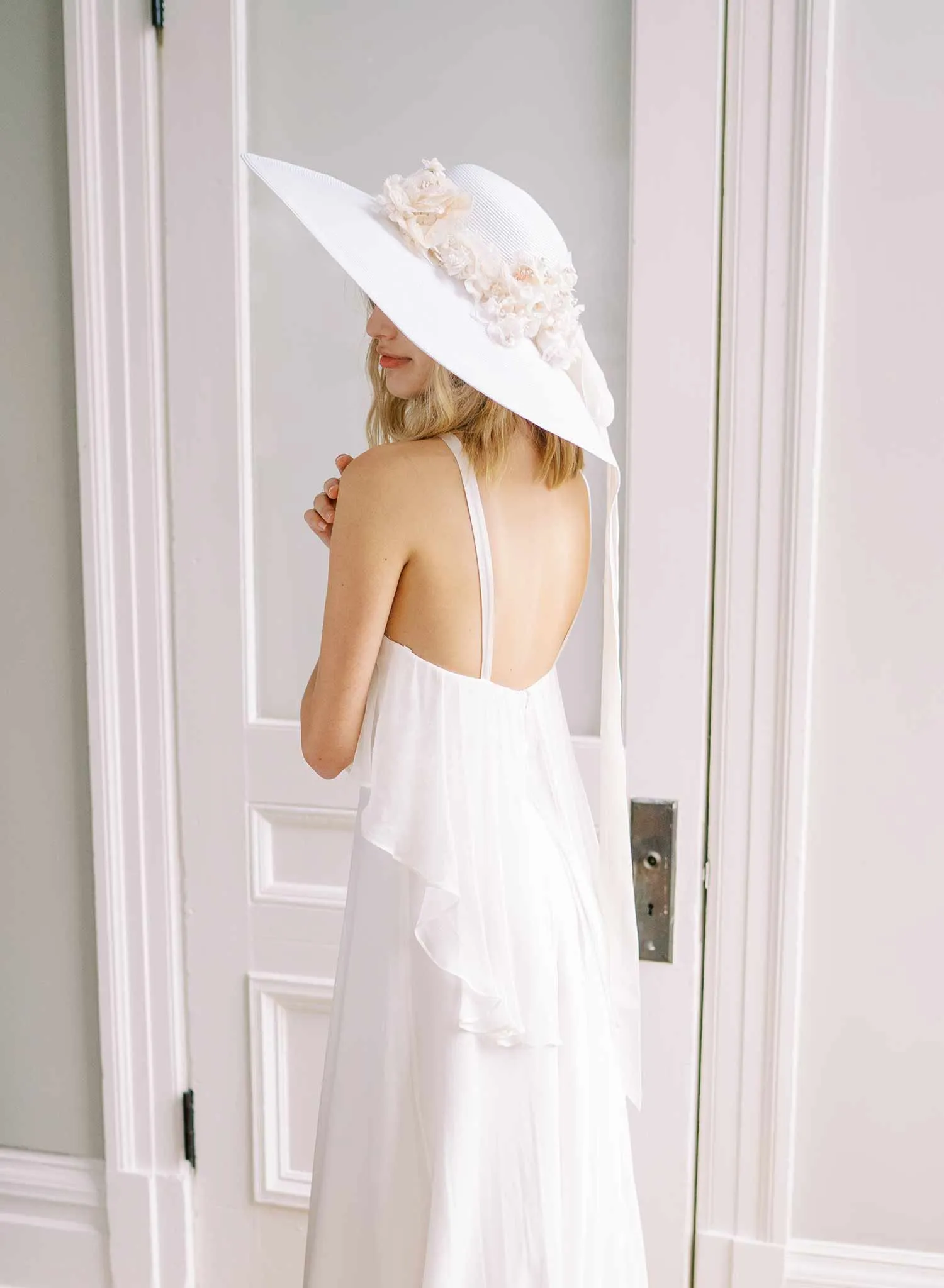 Floral bouquet bridal hat - Style #2457
