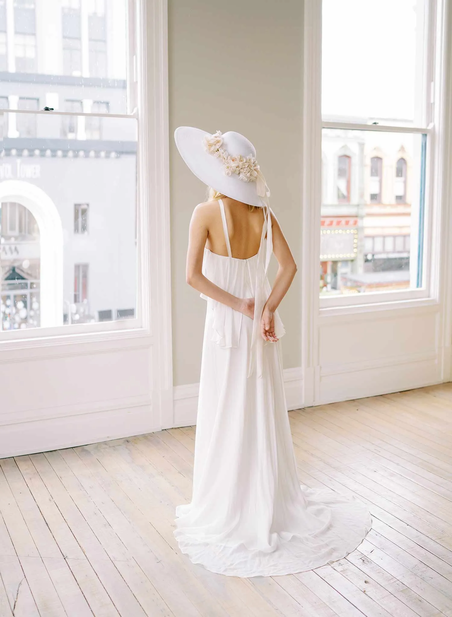 Floral bouquet bridal hat - Style #2457