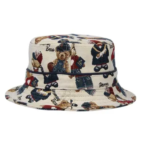 Henney Bear Printed Designer Bucket Hat