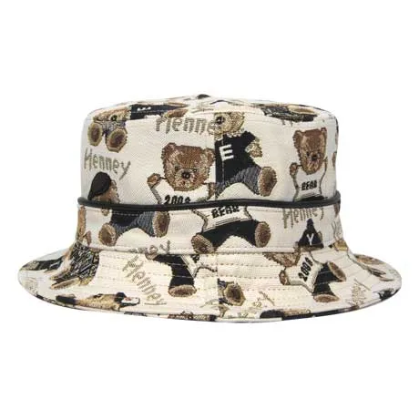 Henney Bear Printed Designer Bucket Hat
