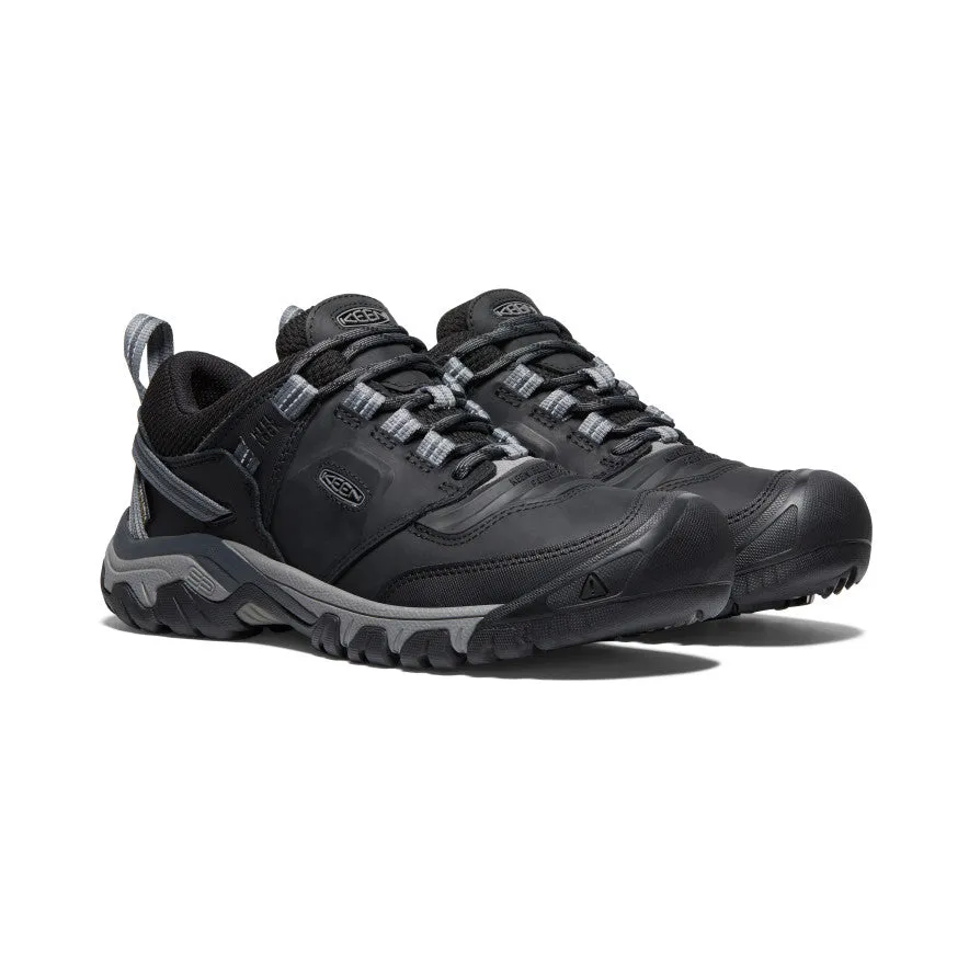 Mens Ridge Flex Waterproof Hiking Boots | Durable Black/Magnet Outdoor Footwear