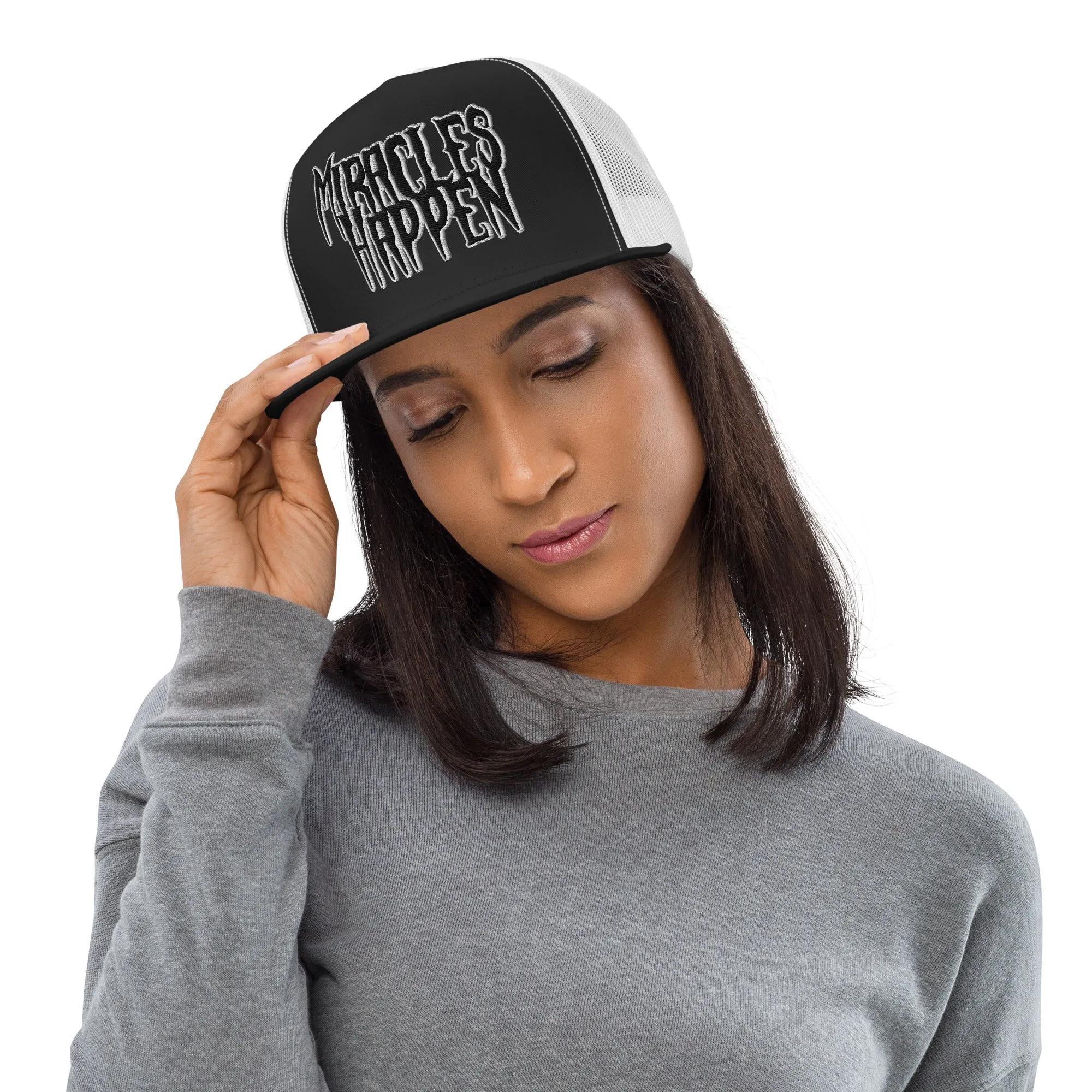 Miracles Happen Silent Power Trucker Cap