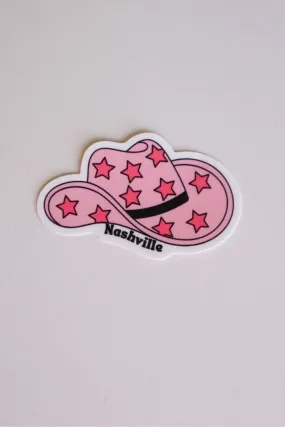Nashville Pink Star Hat Sticker