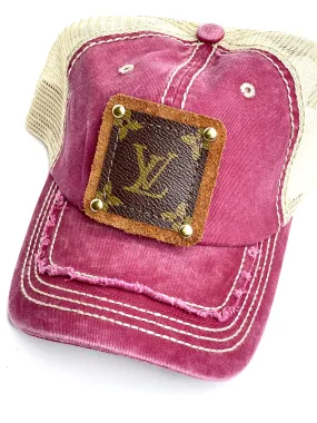 RR3 - Maroon with Distressed Top Brim Jean, Cream Back Brown/Gold