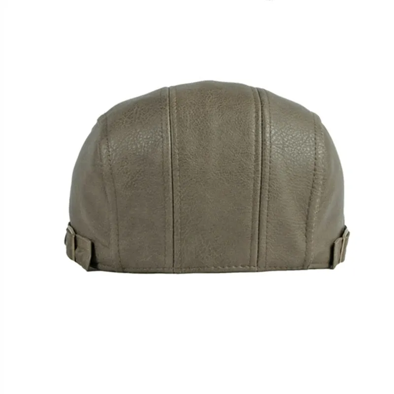 Solid PU Leather Berets Fashion Men's Caps Keep Warm Women Women's Winter Hat Beret Cap Trucker Hats for Adult