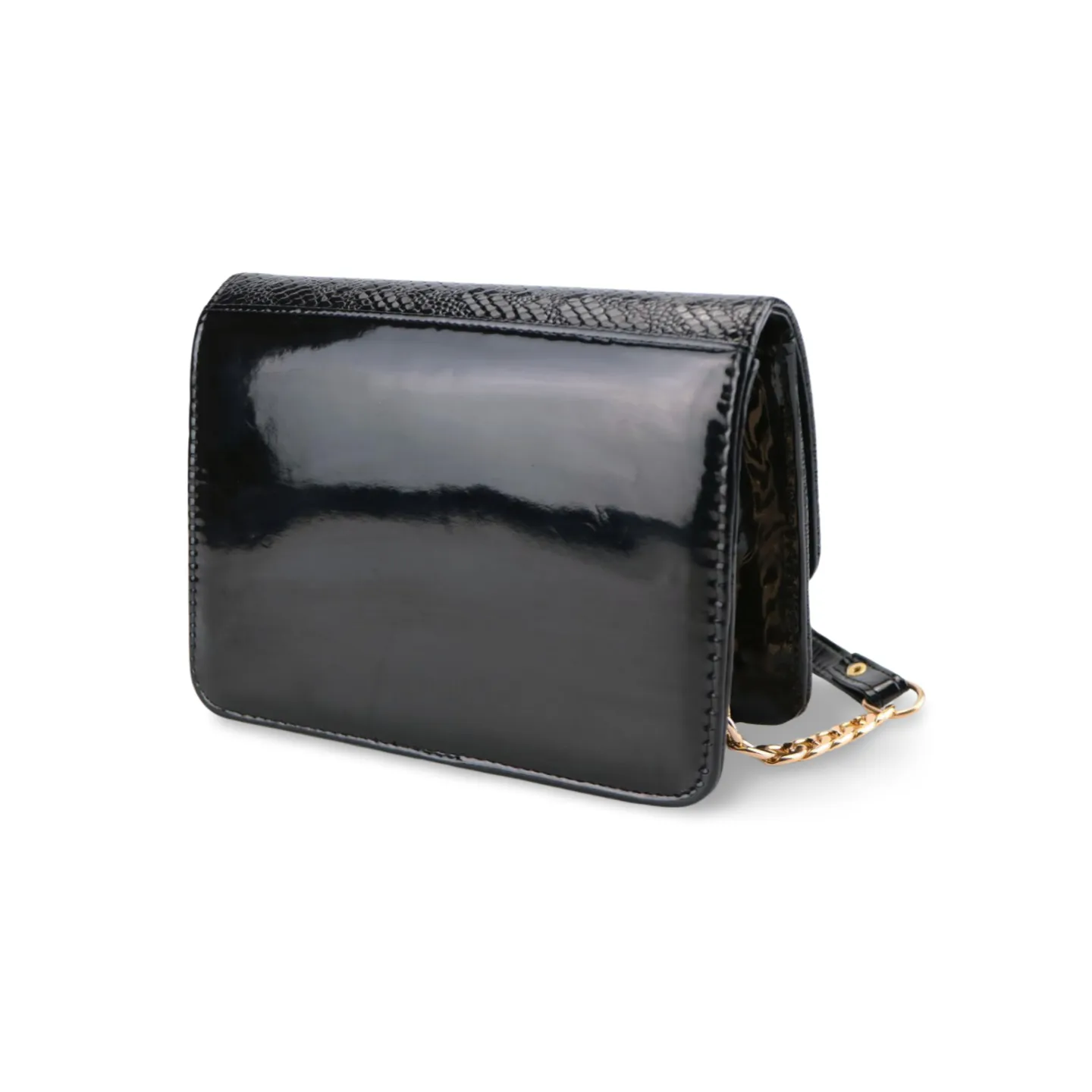 Stylish Metallic Croc Skin Texture Crossbody Purse For Women