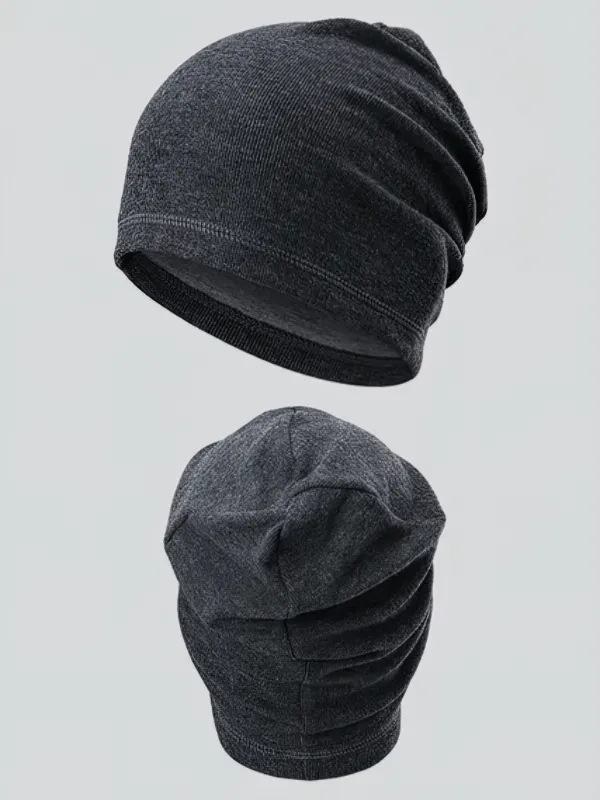 Windproof Soft Solid Color Fleece Beanies Unisex - SF1664